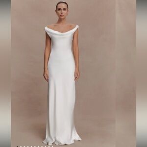 Meshki Ashley Cowl Neck Satin Dress